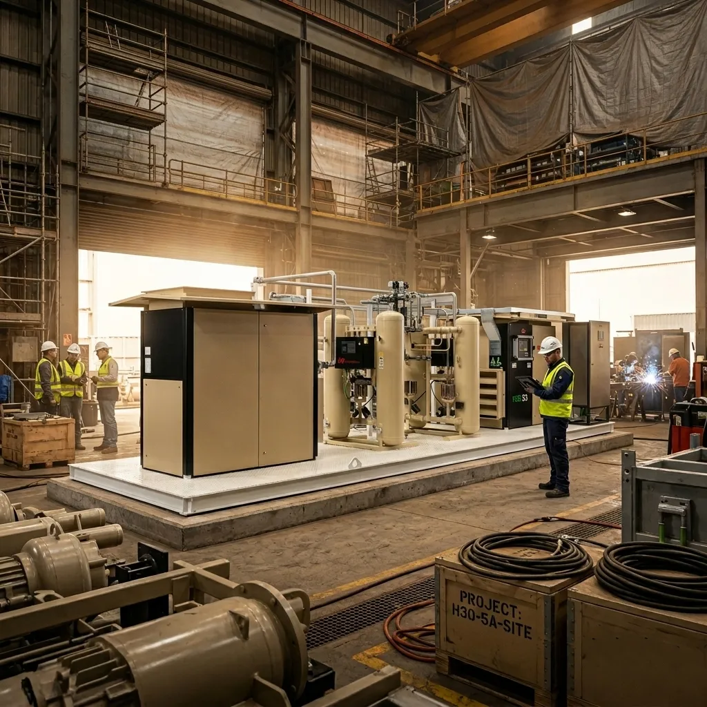 Industrial screw compressor package